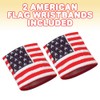 ArtCreativity American Flag Wrist Sweatbands, Set of 2, USA Flag