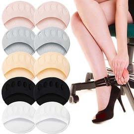5 Pairs Honeycomb Forefoot Pads Feet Sweat Pads Metatarsal Pads Soft Ball of Foot Cushion Pads Relief Foot Fatigue Pain Unisex Suitable for Various Shoe Types,5 Colors
