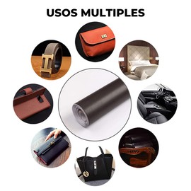 BEE VIBES Rollo de Reparación Piel Premium 2 pzs, 30x100cm, Parche Autoadhesivo para Muebles, Sofás, Asientos de Coche, Sillon, Chamarras y Más, Parches para Renovar y Restaurar Cuero y Vinilo (Negro)