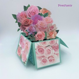 PinesFamily G06-3D Pop Up Flower Box Greeting Card | Birthday, Mother's day&all occasions