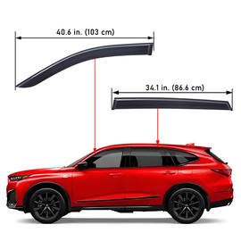 Lightronic Extra Durable Outside-Mount Off-Road Auto Vent Window Visors, Fits 2022-2026 Acura MDX, UV Protection Rain Guards, Original Wind Deflectors, Smoke, 4-Pcs