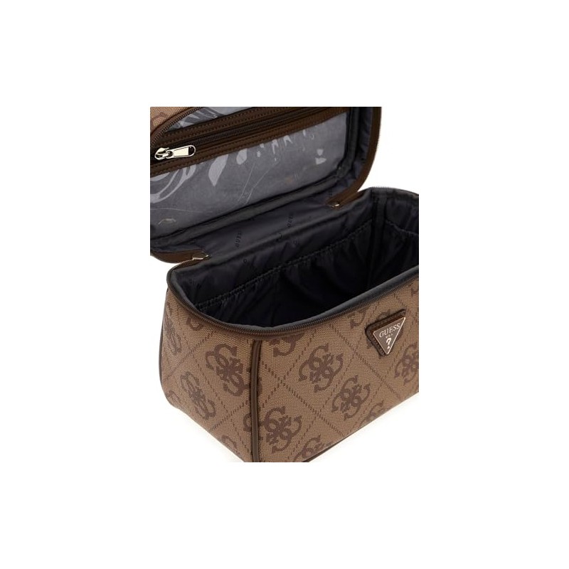 GUESS Toiletry Train Case Latte Logo/Brown, Latte logo / brown
