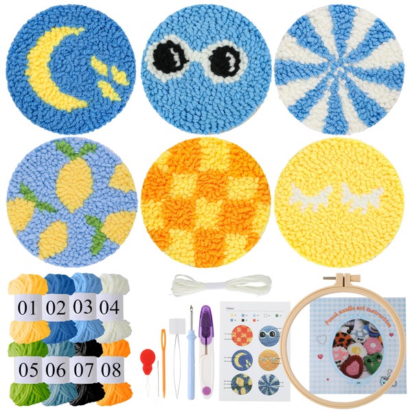 ZZXLLRO Punch Needle Coaster Kit for Beginners Adults - 6