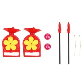 AMONIDA Bird Feeder, 2pcs Plastic Hummingbird Feeder Garden Outdoor Mini Handheld Bird Feeder Decoration Honey, 1.6x1.6x1.1in