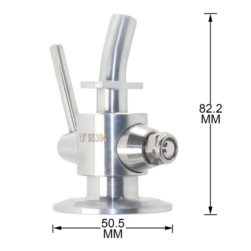 Beer Sampling Valve,Stainless Steel fluids Sampling Valve SS304 Clamp End