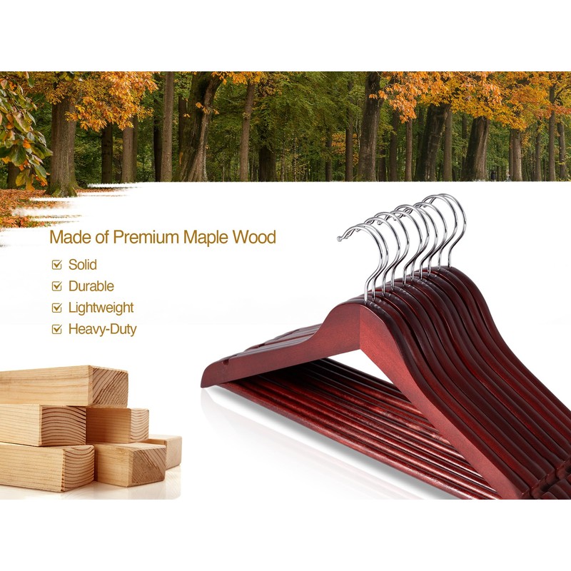 StorageWorks Wooden Hangers 20 Pack, Wood Coat Hanger for Coats,