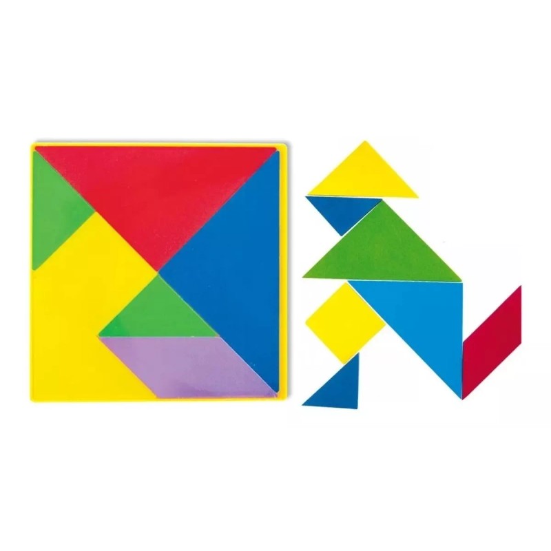 Hacer y Aprender Tangram Mediano Rompecabezas Plástico Con 7 Pz,