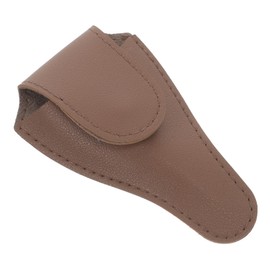 Outanaya Cuticle Scissor Protective Cover for Nail Clippers Multi Functional PU Protector Deep Brown Stylish Storage for Tweezers Nail Files Comfortable Texture Durable Design