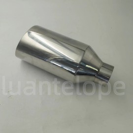 Unbranded 1 PC 5in Outlet Chrome Exhaust Tip 2.5in Inlet 12in L Angle Cut Double Wall