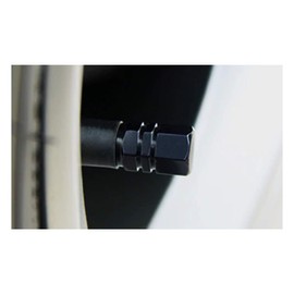 Marcraft Black Metal Tyre Wheel Alloy Valve Caps Dust Caps (4 Pack) Universal for Cars, SUVs, Bicycles, Motorcycles, Trucks | Heavy-Duty Rubber Airtight Seal | Hex Shape Aluminium Alloy | Screw-On