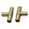 2 Pcs Brass Hose Barb Tee Fitting,T Barbed Hose Fittings,