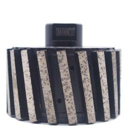 DIAVANCUT 3 Inch Segmented Zero Tolerance diamond Grinding Drum Wheel 5/8"-11 Threaded Non-Resin Filled Sink Drum Wheel for Stock Removal On Granite Marble Quartz Engineered Stone