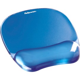 Fellowes - Reposamuecas o Alfombrilla de Gel Crystal, Azul (91141)                                                                                    