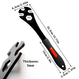 UZSUZZ Pedal Wrench, 4-in-1 Bicycle Pedal Wrench with Extra Long Handle 15/16/24 mm Bicycle Repair Tool for Removing and Replacing Bicycle Pedals Crank Tool