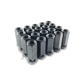 EZAccessory 32 Black Long Open End Bulge Acorn Lug Nuts 9/16" Thread 3/4" Long 1.9"