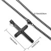 RWQIAN Men's Cross Necklace Silver/Gold/Black Stainless Steel Men's Necklace with