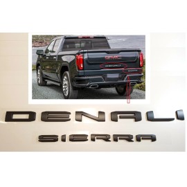 GMC Matte Black Rear Tailgate DENALI Sierra Emblem GMC Sierra 1500 2500hd 3500hd