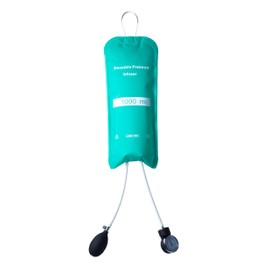 MiloZen Medical Pressure Infusion Bag, 1000ml IV Pole Sack with Pressure Test Gauge and Inflation Bulb,Green