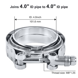 EVIL ENERGY 4.0 Inch V Band Clamp with Flange Male Female Stainless Steel