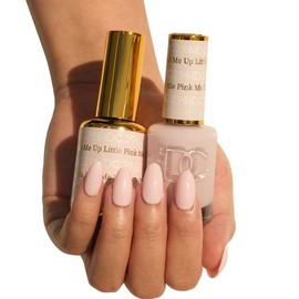 DND DC Gel Polish Set, Pink Collection, UV/LED Gel Polish and Air Dry Nail Lacquer, Matching Chip-Free Polish Duo, 296 Little Pink Me Up, 0.5 Fl Oz