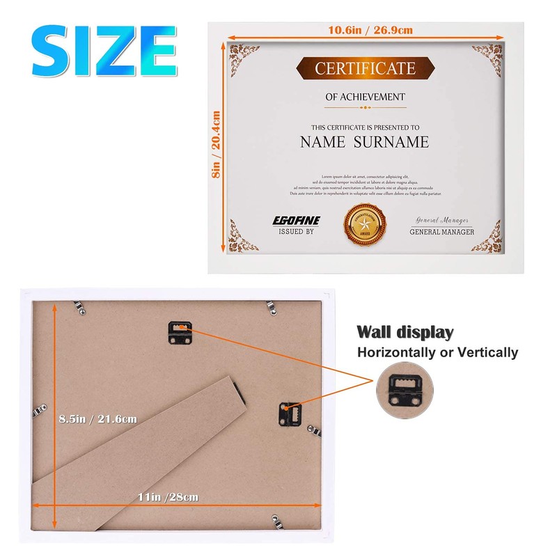 Egofine 8.5x11 Picture Frames Set of 4, Made of Solid