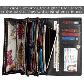 Mou Meraki Women RFID Blocking Genuine Leather Bifold Wallet-Clutch For Women-Shield Against Identity Theft (SILKY BLACK)