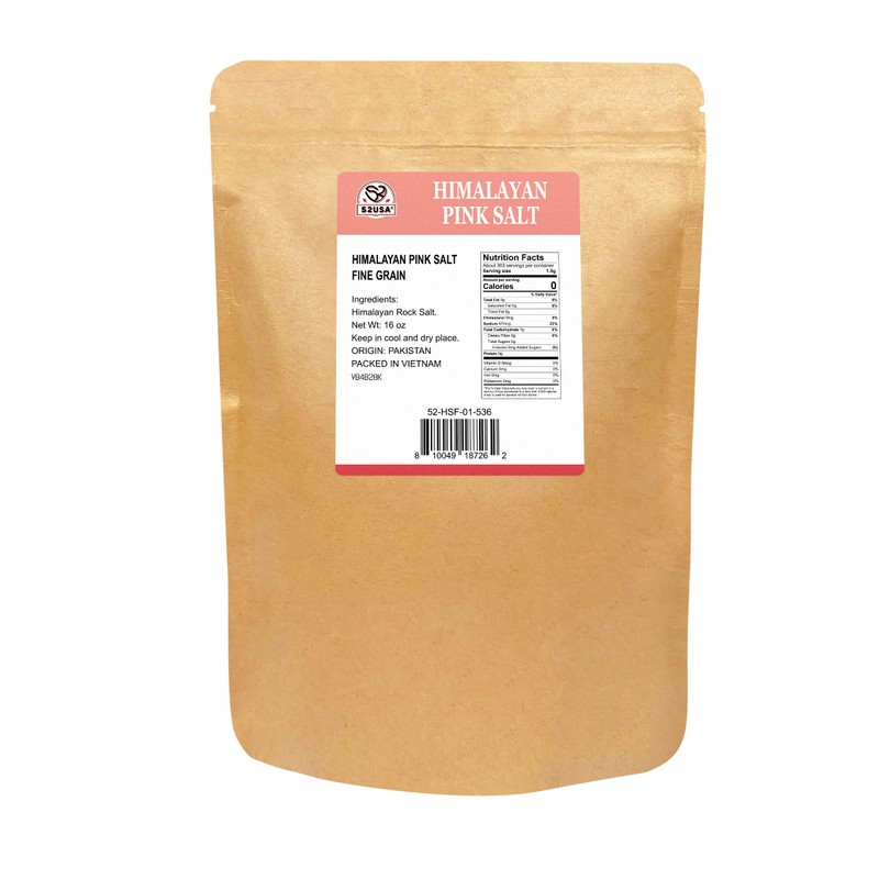 52USA Himalayan Pink Salt, Fine Grain 1 lb, Pink Himalayan