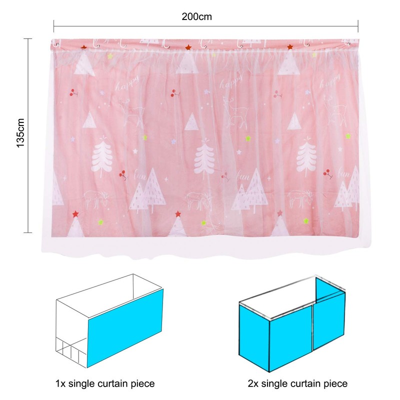 IBLUELOVER Cabin Bunk Bed Curtain Blackout Bed Canopy Student Dormitory