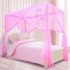 South to East Pink Canopy Bed Curtains