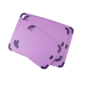 Cambridge ERI008PPURI2R Robert Irvine 3-Piece Nonslip Cutting Board Set, Purple