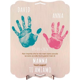 It Papa Keepsake Wooden Fingerprint Baby Father's Day Birthday Gift First Dad Gift Wooden Hanging Party Favour 20cm Diameter Father's Day Man Baby