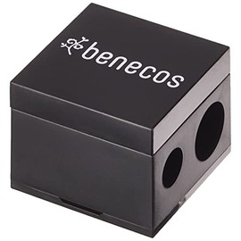 benecos - double sharpener for cosmetic pencils - with integrated cleaning spatula