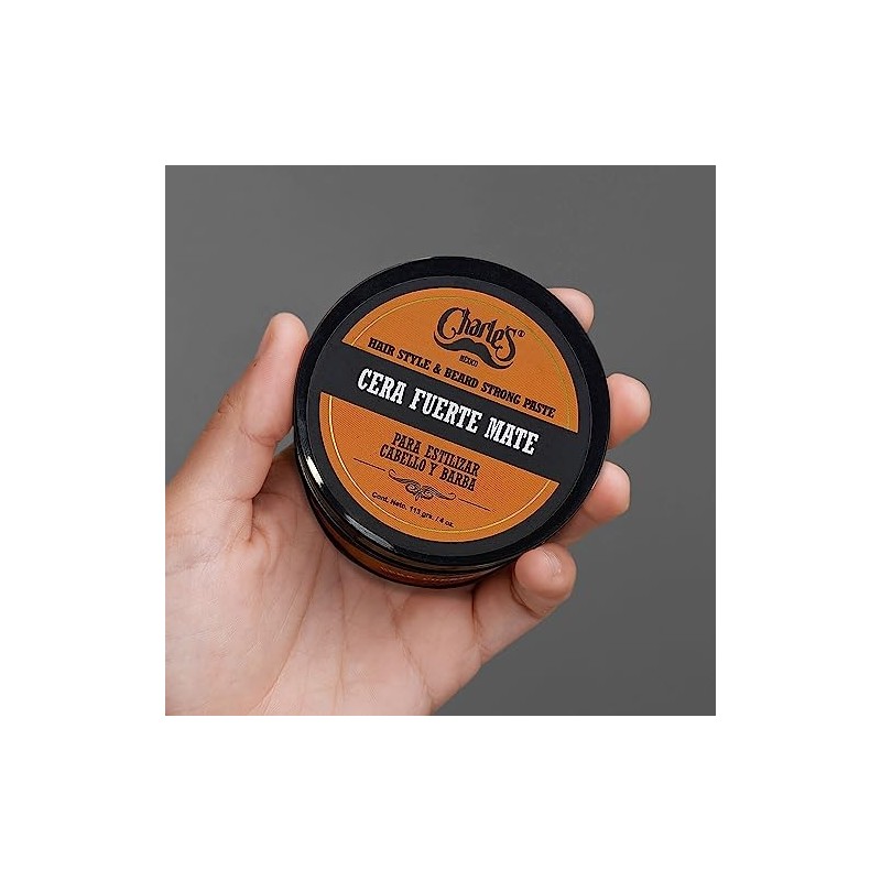 Charle's Cera Fijación Fuerte Mate 113g - Pomada Premium Para