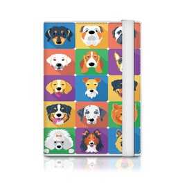 ATJFKIXL Passport Holder for Travel Essentials, RFID Premium Leather Passport Wallet Cover Case for Travel Must Haves Accessories, Passport Book Holders for Women Men Cute Colorful Dogs