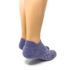 Warrior Alpaca Socks - All Day - Everyday - Terry Lined - Cushioned - All-Purpose Socks - Unisex (Large, Lilac/White - Tab Anklet)