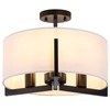 Mecuss 16 inch Semi Flush Mount Ceiling Light: 3-Light Black