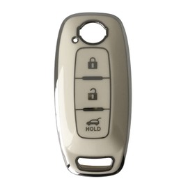 [Kinotaka] New Nissan Dedicated Design TPU Smart Key Case Light EV, Sakura Aria, New Model X-Trail, 2022, Leather Key Cover, Accessory Parts (White (3 Buttons)), White (3 Buttons)
