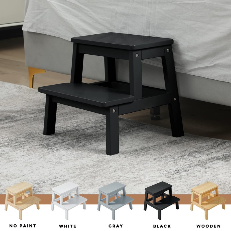 HOUCHICS Step Stools for Adults, Wooden Step Stool with 400