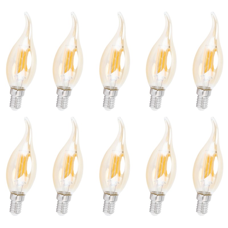 10PCS C35 LED Gold Filament Bulb 2700K 4W E14 Base