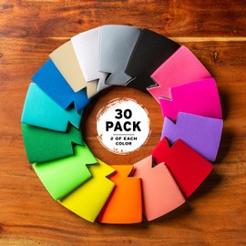 Blank Beer Can Coolers Sleeves (30-Pack) Soft Insulated Beer Can Coolies - HTV Friendly Plain Koolies in Bulk for Soda, Beer & Water Bottles - Coolie Blanks for Vinyl Projects & Wedding Favors