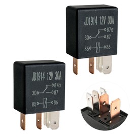 Kalmaegee 2 Pcs 12V 30A Relay 5 Pin Automotive SPDT Car Relay Multi-Purpose Heavy Duty for Motorcycle Truck Van Boat