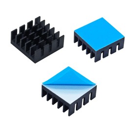 20pcs Aluminum Heatsink 0.59x0.59x0.26inch / 15x15x6.6mm Heat Sink with Thermal Conductive Adhesive Tape for Raspberry pi Electronic Chip RAM IC Radiator Cooler Cooling