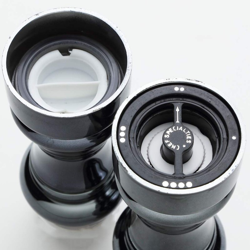 Chef Specialties Midnight Pepper Mill and Salt Shaker Set, 4.25