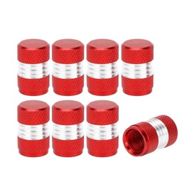 A ABSOPRO Tire Valve Stem Caps 10x16MM Car Wheel Valve Cap Aluminum Alloy Red for Car Bike Motorcycle Truck Anti Crash Tyre Valve Stem Cover Valve Dust Cap Tire Valve Cap 8 Pcs