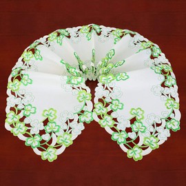 Simhomsen Large Embroidered Shamrock Irish Clover Table Runners for St. Patrick’s Day and Spring 13 × 120 Inch