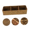 ABOOFAN Natural Seagrass Basket 3 Compartment Storage Box Elegant Desktop