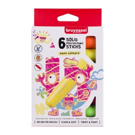 Bruynzeel Poster Paint Sticks 6-Piece Set, Neon