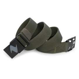 Zilpu Tactical Golf Belt for Men, Stretch Nylon Belts for Jeans with Magnetic Buckle - Olive Green - Medium