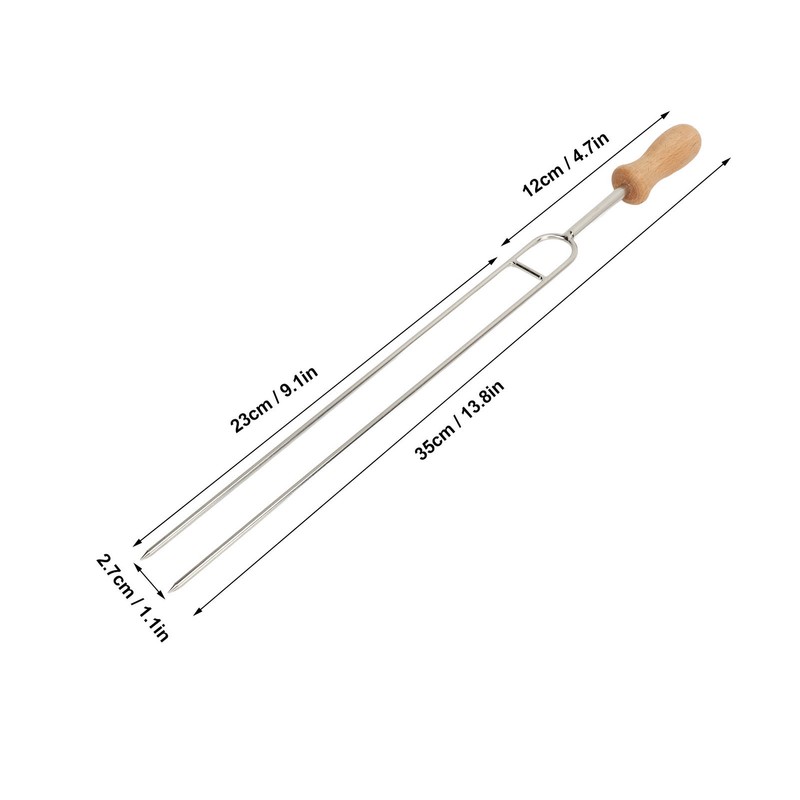 8 Pcs Stainless Steel Barbecue Fork Roasting Stick with Temperature
