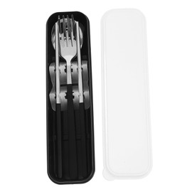 Juego De Cubiertos Portátil De Acero Inoxidable Con Tenedor Cuchara Palillos Y Estuche De Transporte Utensilios Reutilizables Para Camping Viaje Y Lon
